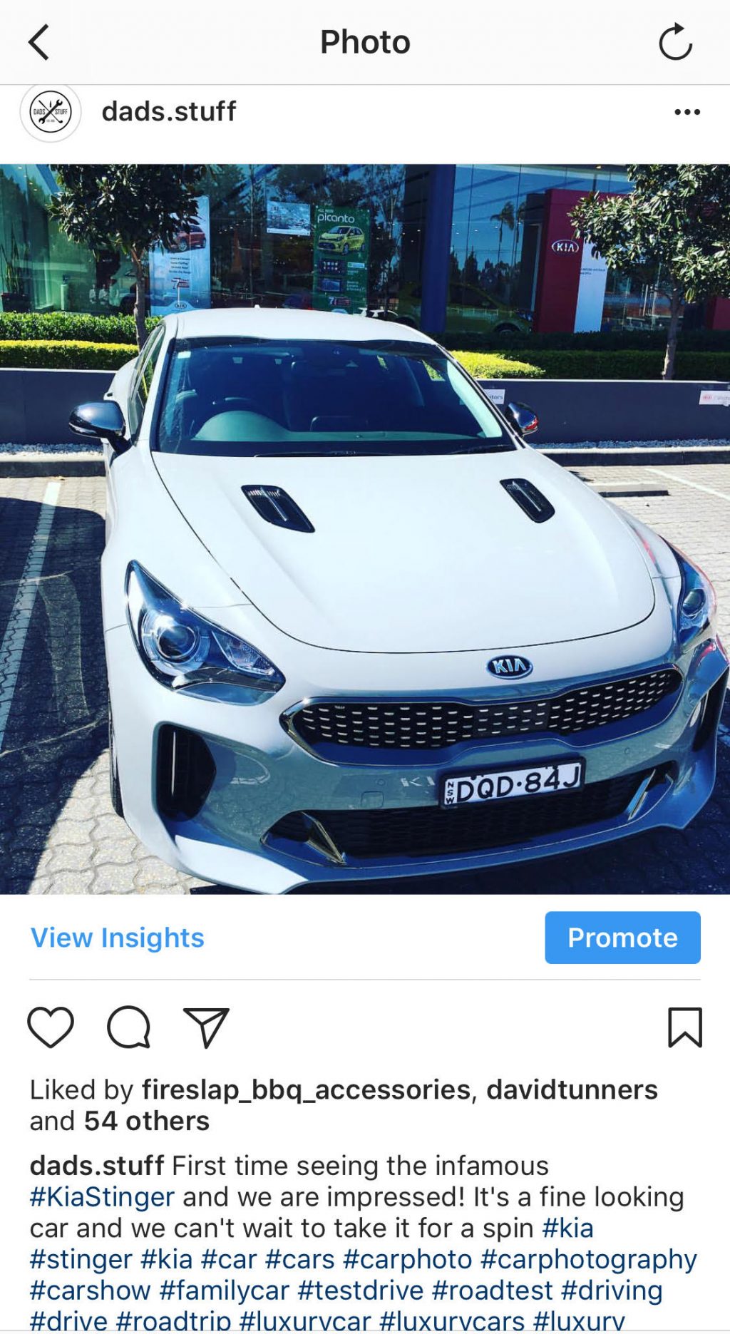 Kia Stinger Instagram